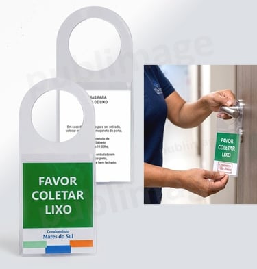 Avisos de Porta para Coletar Lixo: otimiza a coleta de lixo em condomínios.