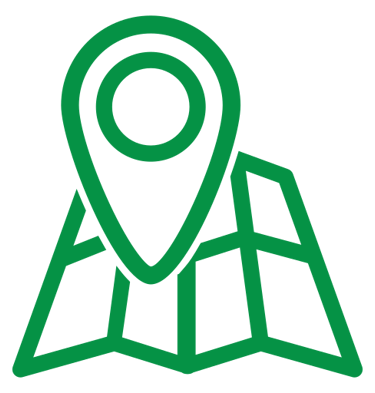 Carte avec point de positionnement