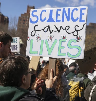 People manifesting against NIH funding cuts