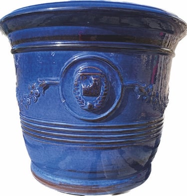 vase émaillé bleu