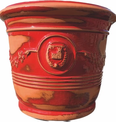 pot émaillé rouge