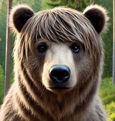 Ours Indien avec cheveux