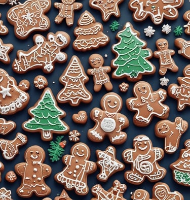 A group of people engaged in a crafting workshop, making holiday decorations together.