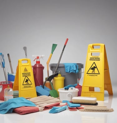A technician servicing a cleaning machine.