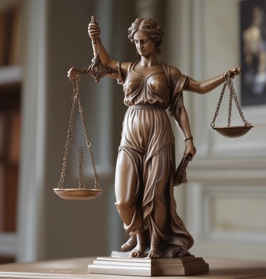 Close-up of legal documents and a pen on a wooden desk.