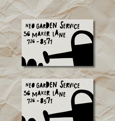 Handgezeichnete Visitenkarte für kleines Unternehmen