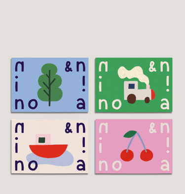 Farbenfrohe Visitenkarten für Kids Conceptstore