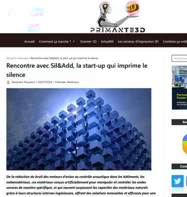 capture d'écran du site Primante3D