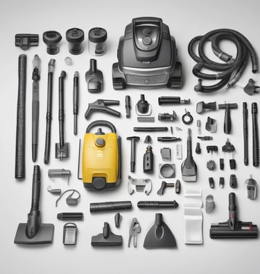 A variety of industrial cleaning equipment.