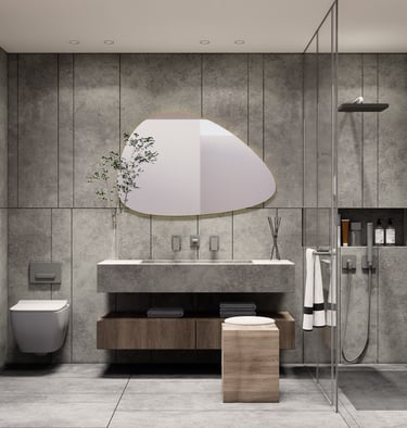 Bathroom made of travertine