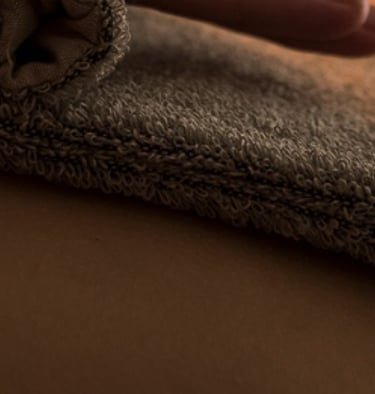 towel placed during massage session