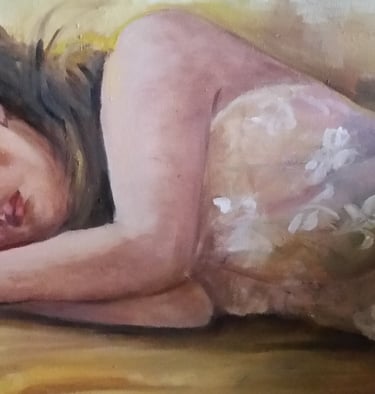 dipinto donna che dorme