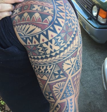 Fijian sleeve tattoo carl cocker polynesian tattoo artist brisbane sydney perth melbourne australia 