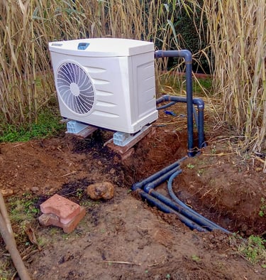 Air/water heat pump currently being installed.