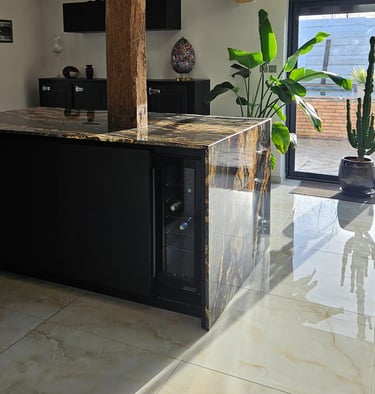 ilot de cuisine en quartzite black taurus à bordeaux