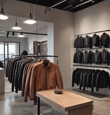 A flat lay of vibrant cotton casual wear for men and women neatly arranged on a wooden surface.