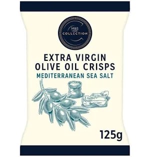 M & S Extra Virigin Olive Oile Crisps - Mediterranean Sea Salt