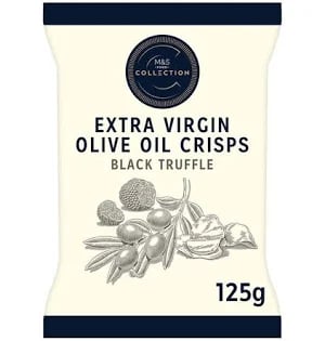 M & S Extra Virigin Olive Oile Crisps - Black Truffle