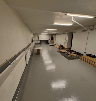 Noliktavas telpas remonts, Estrich grīda un sienu atjaunošana