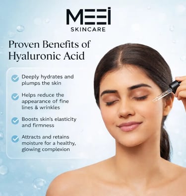 Meei hyaluronic acid face serm deeply hydrates and plump the skin