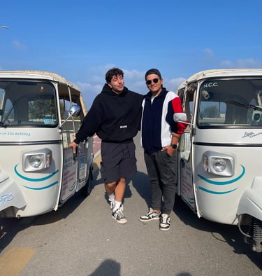 ape calessino tuktuks with the drivers