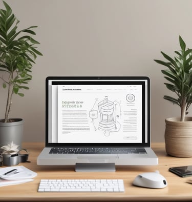 A sleek laptop displaying a vibrant website design on its screen.