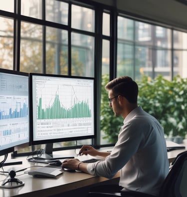 A team of consultants reviewing plans and discussing strategies in a bright office space.