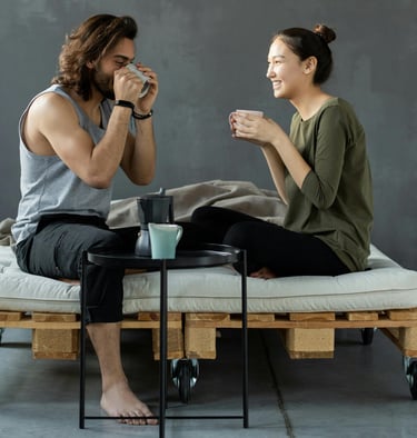 Image: Couple Sipping Java Burn Coffee