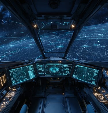 Interno di una navicella spaziale