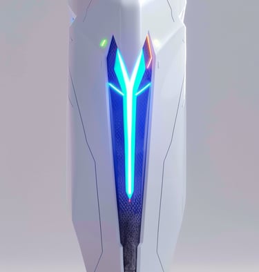 Immagine di una console moderna, futuristica, con luci a led accese.