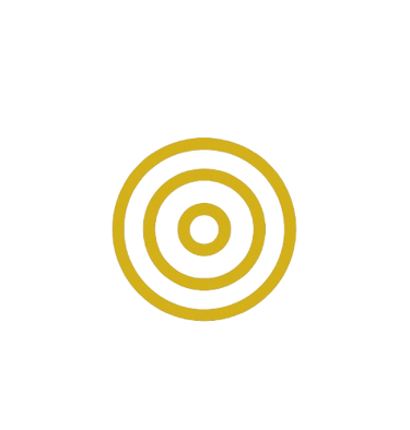 a golden bullseye viewed from the front