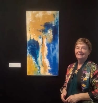 Peinture abstraite à l’acrylique sur toile – Lumière et végétaux – Jacqueline Poitevin – Achat peint