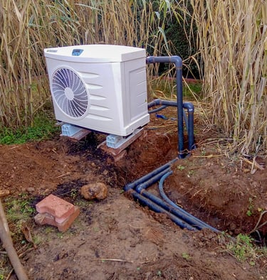 Pac air/eau en cours d'installation.