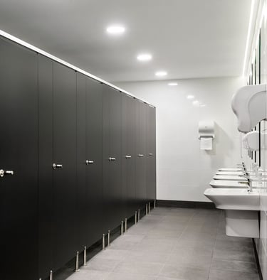 "Stylish toilet partitions for shopping mall in Hyderabad"
