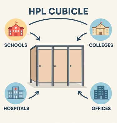 "Toilet cubicle usage in schools, offices, malls, hospitals"