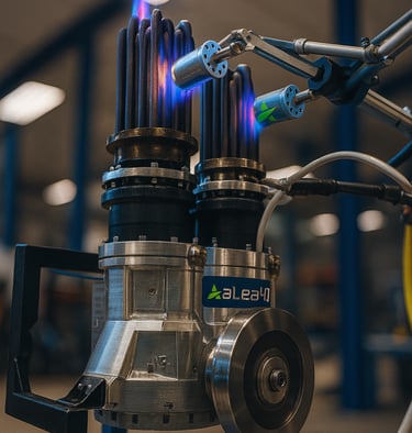 Motore Stirling multicilindro su banco prova