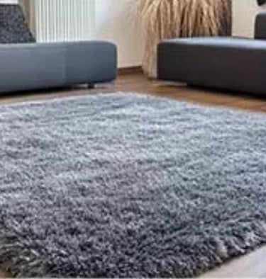 Nettoyage tapis shaggy gris dans salon à Toulouse par NetT