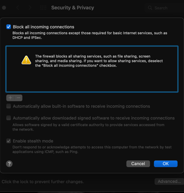 example macOS firewall settings options panel