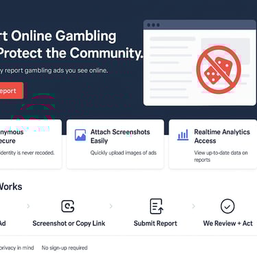 Anti-Gambling Online Ad Reporting System
