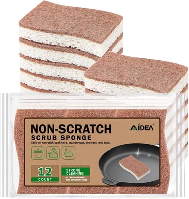 a stack of sponge - like sponges with a non - sticker