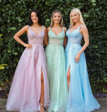 Yorkshire Prom shop 3 women in prom dresses