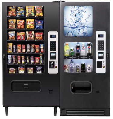Snack and Cold Beverage vending machines with chips, candy and cold sodas in them Columbia, SC