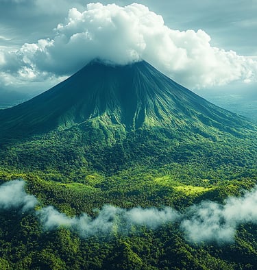 view of Arenal Volcano in Costa Rica National Park