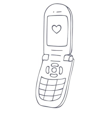 a cell phone with a heart on it