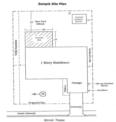 Example of a site plan used for permit submission