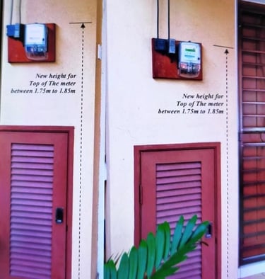 KETINGGIAN PAPAN METER TNB MENGIKUT SPEC YANG DITETAPKAN TNB