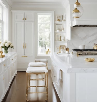 A cozy kitchen cart with feng-shui elements and vibrant colors.