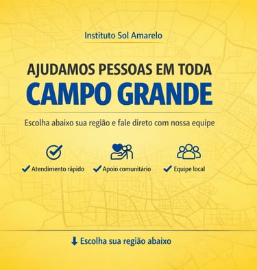 Instituto Sol Amarelo social assistance services in Campo Grande featuring community support and local team icons.