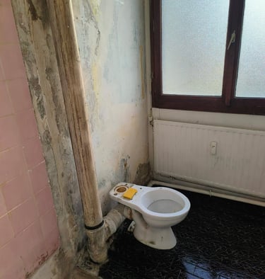 salle de bain en cours de démolition