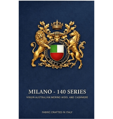 Milano 140 series Italian merino wool and cashmere.